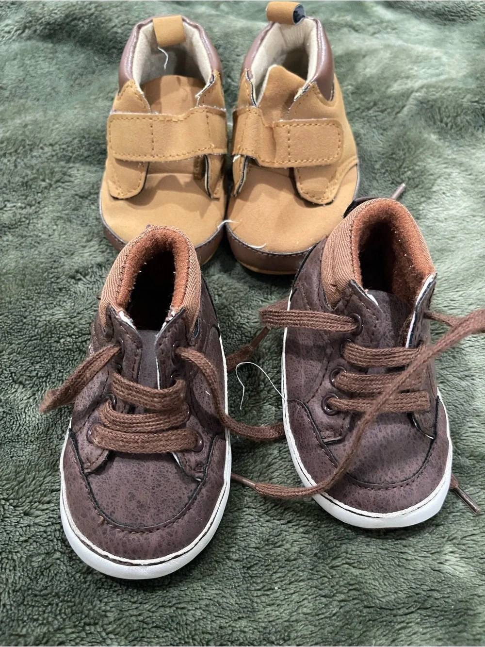 Kids Brown and Tan Casual Lace-Up & Hook-and-Loop Shoes